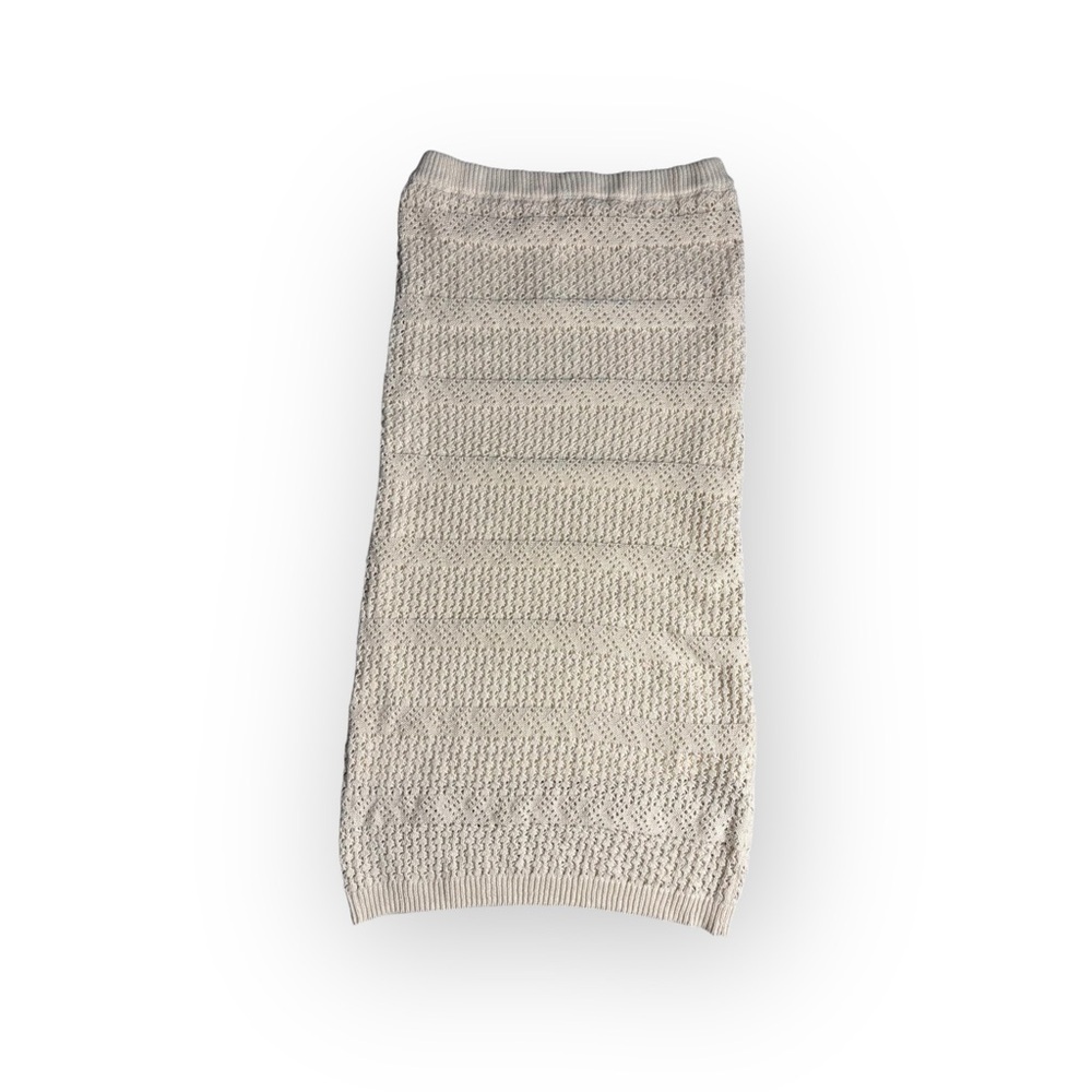 Freshman 1996 Knit Midi Skirt Cream Cable Knit Women’s Size L NWOT